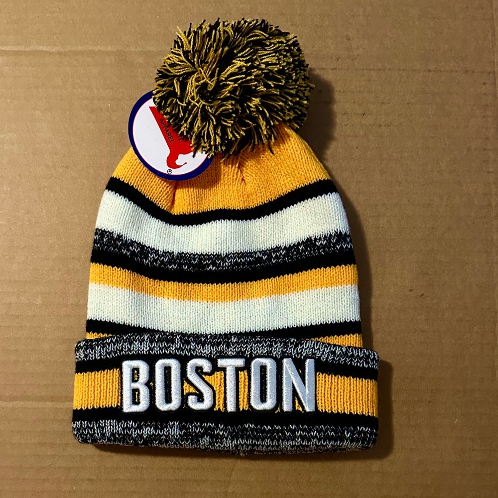 Boston Embroidered Pom-Pom Beanie Bay State Apparel